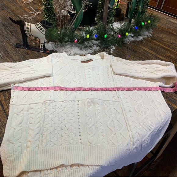 Anthropologie Jasmin Pilcro white cableknit sweater, XL Anthro Letterpress - Picture 12 of 15